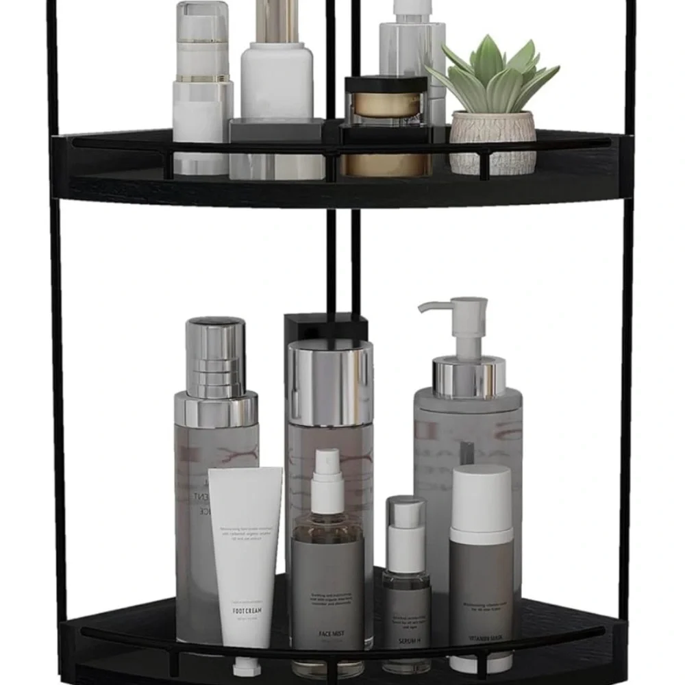 2-Tier Corner Rack Shelves Storage with 6-pcs Jar Set #0730258